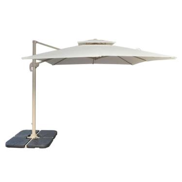 Imagem de Ombrelone Lateral Trancoso Tulum Fratini 300 cm Aluminio Fendi Capa Poliéster Base Lateral HDPE