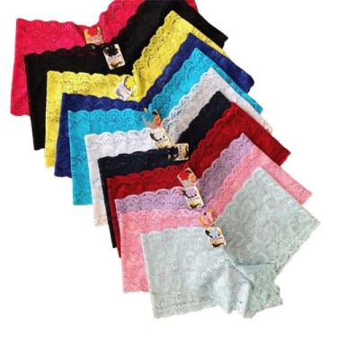 Imagem de Kit 10 Short Calcinha Caleçon Boxer Feminina Renda Atacado - SOPHIA MO