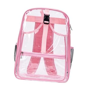Imagem de predolo Mochila esportiva para tênis, bolsas para raquetes, profissional, grande capacidade, mochila transparente de PVC para academia, bolsa para badminton, Rosa