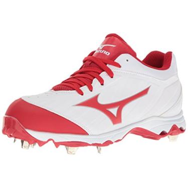 Imagem de Mizuno Tênis de softbol feminino 9-Spike Advanced Sweep 3, Branco e vermelho, 11 Wide