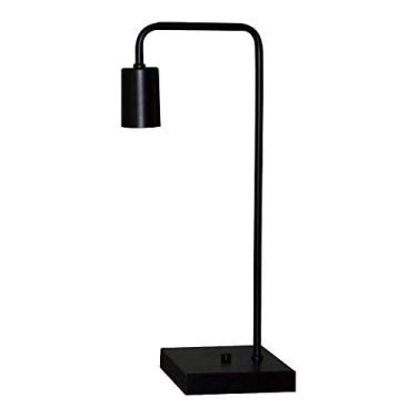 Imagem de Abajur Luminaria De Mesa - Estilo Retrô Ideal para escritório, home office, sala, quarto (Preto)