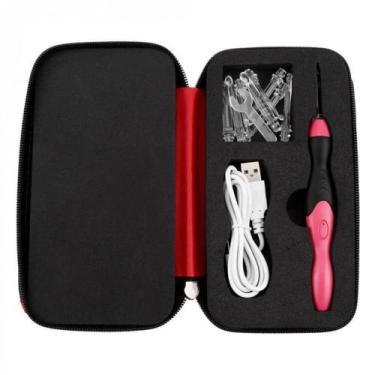 Imagem de Kit Com 9 Agulhas De Crochê Com Luz Led Recarregável Com Estojo - Good