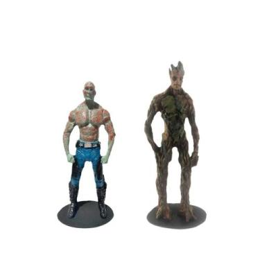Imagem de Kit Bonecos Estátua Groot Adulto e Drax Filme Guardiões da Galáxia em 