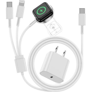 Imagem de Carregador magnético Kitminun 3 em 1 USB C para Apple Watch e iPhone