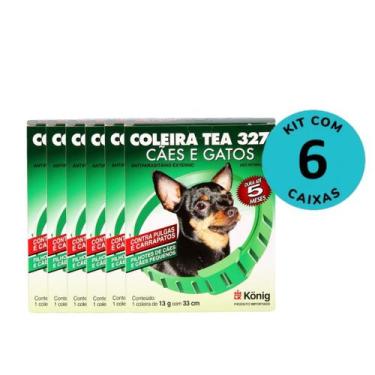 Imagem de Kit Coleira Contra Pulgas E Carrapatos TEA 327 Cães Pequenos König 13g