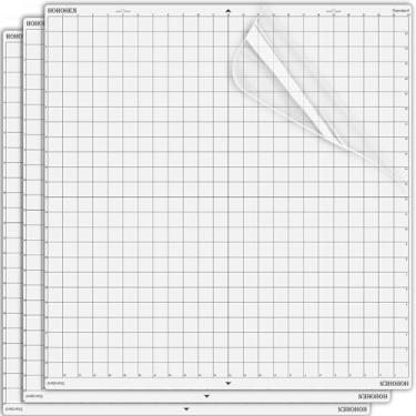 Imagem de Tapetes de corte de 61 x 61 cm para Silhouette Cameo 4 Pro, 60 x 61 cm, pacote com 3 tapetes de substituição adesivos padrão compatíveis com a máquina Silhouette Cameo Pro MK II (aderência padrão)