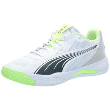 Imagem de PUMA Nova Court Pickleball Tênis masculino, branco-preto-vermelho ativo, tamanho 41, Branco-luminoso azul-efervescente maçã cinza sombra, 38
