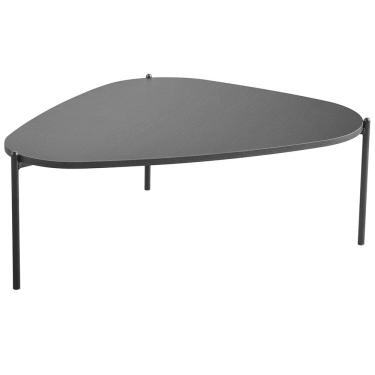 Imagem de Mesa de Centro Para Sala de Estar Pés Metálicos Baixa Adek A03 Nero Preto - Lyam Decor