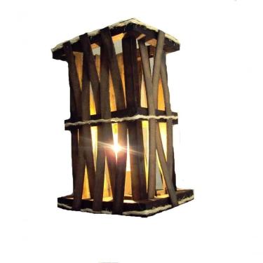 Imagem de Abajur De Mesa Entrelaçado Madeira Sala Quarto Hotel Pousada