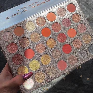 Imagem de Sombra de olhos 35 cores shimmer fosco paleta de sombras glitter desta