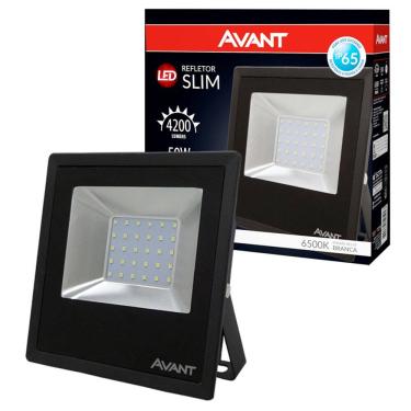Imagem de Refletor Led 50W Avant Bivolt Slim Ip65 Branco Frio 6500K