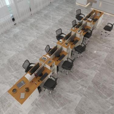 Imagem de Estação De Trabalho 10 Lugares Tech Office 10 Mesas 8 Armári - Off Whi