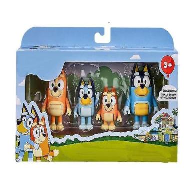 Imagem de Figura de ação Bluey e Amigos Brinquedos da Família 4 PCS Set Childr -
