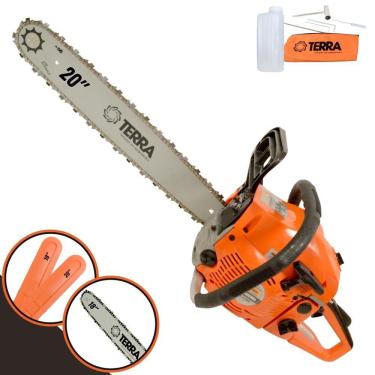 Imagem de Motosserra Profissional Terra Mt520 à Gasolina 2t 2,5hp 52cc Com Sabre De 18'' E Sabre De 20''