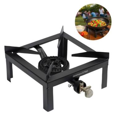 Imagem de Fogão Portátil Dasshaus Ferro Fundido 1 Boca À Gás GLP Preto Alta Pres