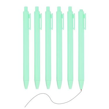 Imagem de PATIKIL Pacote com 6 canetas retráteis de 0,5 mm, canetas esferográficas retráteis, de ponta fina, para escritório, material doméstico, diário, caderno, verde claro