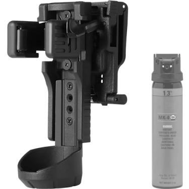 Imagem de Coldre de spray OC de liberação rápida, suporte de spray de pimenta de aço de plástico leve com clipe traseiro destacável, bolsa de transporte ajustável para cinto de trabalho e colete MOLLE