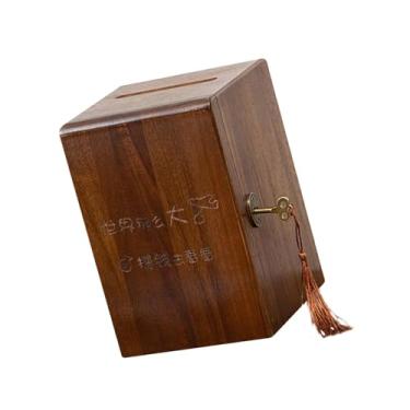 Imagem de Piggy Bank Savings Container with Lock and Key Handmade Saving Box Keepsake Gifts Treasure Storage Box Money Storage Box Bank, B(B)