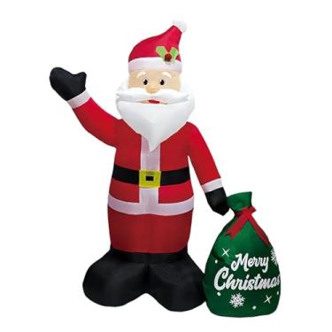 Imagem de oshhni Papai Noel inflável de Natal de 1,20m para decoração externa, decoração inovadora com LED para pátio, gramado, quintal, festas e jardim.