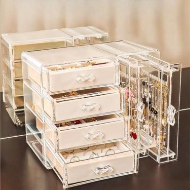 Imagem de Porta joias Com Gavetas, Adequada Para Guardar Brincos, Colares e Outros AcessóRios. Elegante, ContemporâNea e PráTica