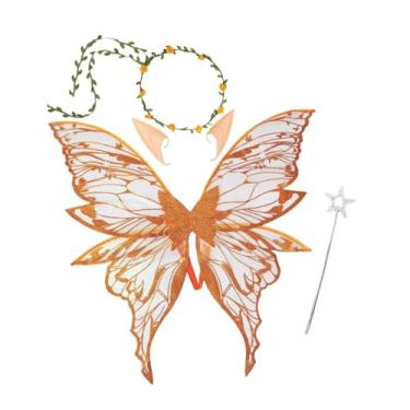 Imagem de UxicRuya Asas de Fada - Adereços Fotográficos para Festas, Apresentações E Cosplay de Halloween, Laranja