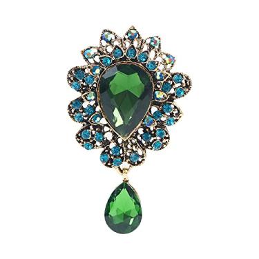 Imagem de Generic Broche broche cachecol xale acessórios de casamento gota de água grande para mulheres unissex joias de strass, D, Liga de aço, Sem Pedra Preciosa