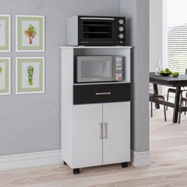 Imagem de Balcão IPE Multiuso de Cozinha com Rodízios Espaço para Forno e Micro 