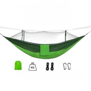 Imagem de Rede de Dormir com Mosquiteiro em Nylon, Suporta até 300kg, Ideal para Descanso ao Ar Livre, Camping e Viagens (1 REDE DC-W02 VERDE)