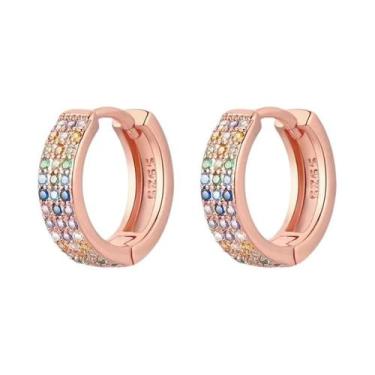 Imagem de Brincos De Argola Minimalistas Em Prata Esterlina 925 Com Fecho De Zir