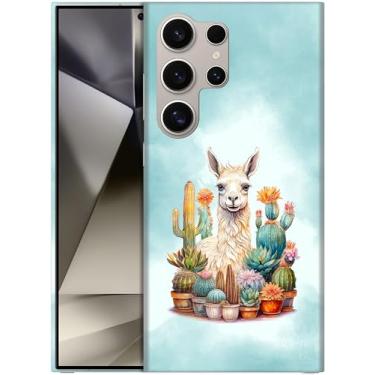 Imagem de GlamCase - Capa com suporte com estampa floral de lhama e cacto para S24Ultra5G