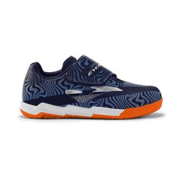 Imagem de Chuteira de Futsal Joma Evolution Velcro Infantil - Azul e Laranja-Unissex