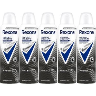 Imagem de Kit Desodorante Aerosol Rexona Feminino Invisible 150ml - 5 Unidades