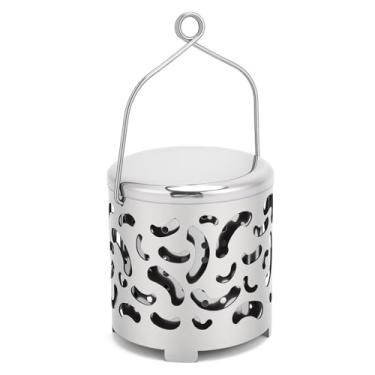 Imagem de RiToEasysports Aquecedor de Acampamento, Aquecedor de Sobrevivência de Fogão de Acampamento de Aço Inoxidável Portátil para Cozinha de Aquecimento de Barraca Ao Ar Livre (SILVER)