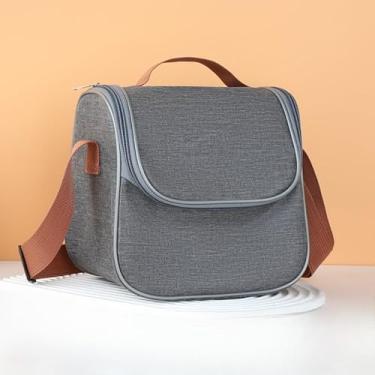 Imagem de Bolsa Térmica Com Alça Lanche Bebida Lancheira Portátil Trabalho Fitness Piquenique(Cinza)