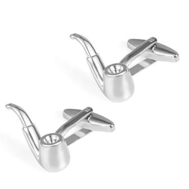 Imagem de Design de tubo prateado Cufflinks para homens, 21 mm  19 mm - yiweisai