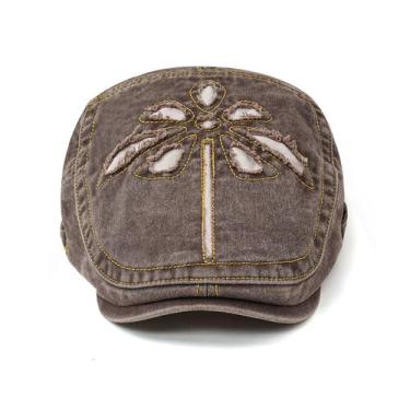 Imagem de Boné plano Gatsby Newsboy Hat Scally Cap bordado em algodão - Yiweisai