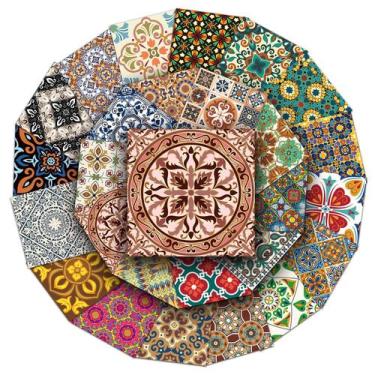 Imagem de Adesivos de azulejos coloridos retrô de vinil à prova d'água 50 unidad