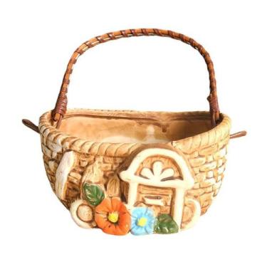Imagem de Cesta de cerâmica Flowerpot Style Creative Brown 50cm - yiweisai