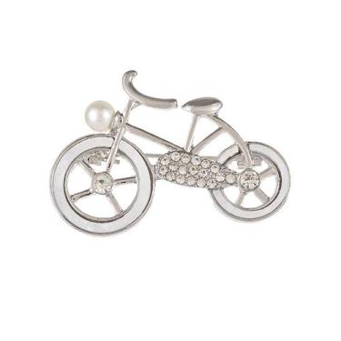 Imagem de Broche de bicicleta elegante com detalhes em pérolas e cristais - Yiwe
