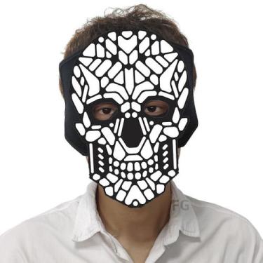 Imagem de Máscara de látex luminosa ativada por voz para fantasia de Halloween -