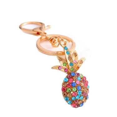 Imagem de Chaveiro colorido de abacaxi, strass, liga de zinco - yiweisai