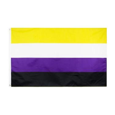 Imagem de Bandeira de gênero não binário 150x90cm de poliéster para Genderqueer 