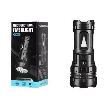 Imagem de Lanterna LED Recarregável USB C De Alta Potência 18650 Com Luz Lateral