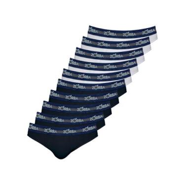 Imagem de Kit com 10 Cuecas Slip Zorba 0764, Branco, M
