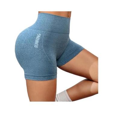 Imagem de Shorts Esportivos Femininos De Cintura Alta Para Corrida, Levanta Bumb