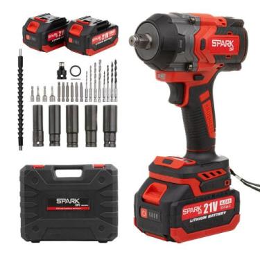 Imagem de Parafusadeira Chave de Impacto Furadeira 3 em 1 Profissional Brushless