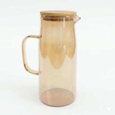 Imagem de Jarra de Vidro 1L Borossilicato com Tampa de Bambu para Suco Água e Be