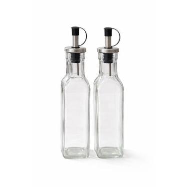 Imagem de Conjunto 2 Porta Azeite e Vinagre Quadrado Vidro 250ml - FRATELLI