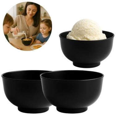 Imagem de 2 Tigelas Bowl Oriental 400ml Melamina Preta Japonesa - Clink