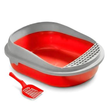 Imagem de Kit Caixa De Areia Com Pá Higiênica Para Gatinhos Smart Toalete Com Bo